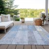 Piper Looms Chantille Geometric ACN1877 Sky Machine Washable Area Rug Outdoor Lifestyle Image Feature