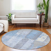 Piper Looms Chantille Geometric ACN1877 Sky Machine Washable Area Rug Round Lifestyle Image Feature