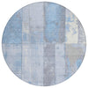 Piper Looms Chantille Geometric ACN1877 Sky Machine Washable Area Rug Round Main Image