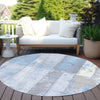 Piper Looms Chantille Geometric ACN1877 Sky Machine Washable Area Rug Round Outdoor Lifestyle Image Feature