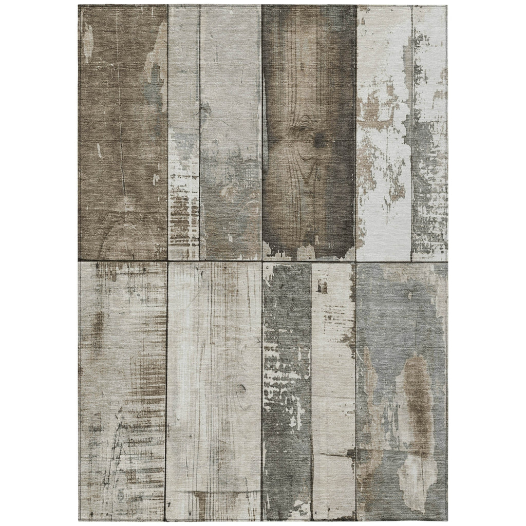 Piper Looms Chantille Geometric ACN1877 Taupe Machine Washable Area Rug main image