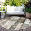 Piper Looms Chantille Geometric ACN1877 Taupe Machine Washable Area Rug Round Outdoor Lifestyle Image Feature