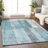 Piper Looms Chantille Geometric ACN1877 Teal Machine Washable Area Rug Lifestyle Image Feature