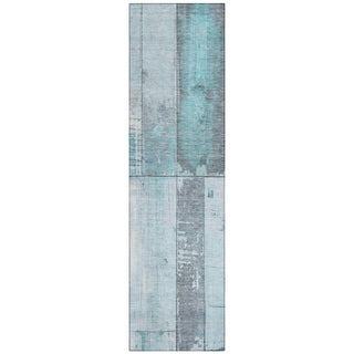 Piper Looms Chantille Geometric ACN1877 Teal Machine Washable Area Rug Runner Main Image