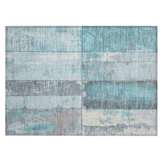 Piper Looms Chantille Geometric ACN1877 Teal Machine Washable Area Rug Scatter Main Image