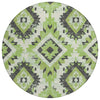 Piper Looms Chantille Aztec ACN1878 Aloe Machine Washable Area Rug Round Main Image