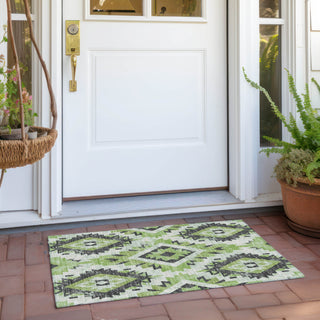 Piper Looms Chantille Aztec ACN1878 Aloe Machine Washable Area Rug Scatter Outdoor Lifestyle Image Feature