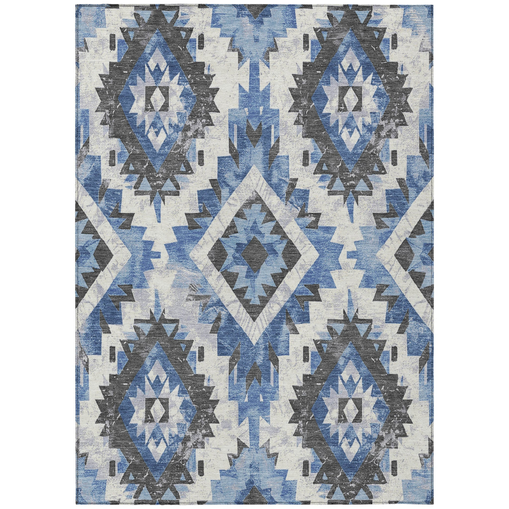 Piper Looms Chantille Aztec ACN1878 Blue Machine Washable Area Rug main image