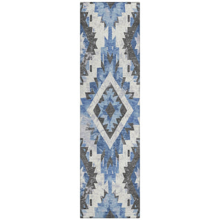 Piper Looms Chantille Aztec ACN1878 Blue Machine Washable Area Rug Runner Main Image