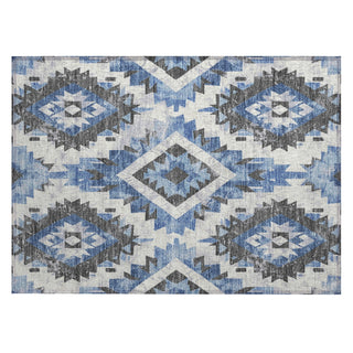 Piper Looms Chantille Aztec ACN1878 Blue Machine Washable Area Rug Scatter Main Image