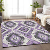 Piper Looms Chantille Aztec ACN1878 Purple Machine Washable Area Rug Lifestyle Image Feature