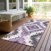 Piper Looms Chantille Aztec ACN1878 Purple Machine Washable Area Rug Runner Outdoor Lifestyle Image Feature