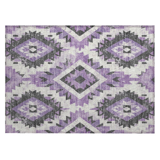 Piper Looms Chantille Aztec ACN1878 Purple Machine Washable Area Rug Scatter Main Image