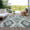 Piper Looms Chantille Aztec ACN1878 Seafoam Machine Washable Area Rug Outdoor Lifestyle Image Feature