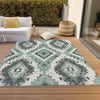 Piper Looms Chantille Aztec ACN1878 Seafoam Machine Washable Area Rug Outdoor Lifestyle Image Feature