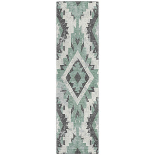 Piper Looms Chantille Aztec ACN1878 Seafoam Machine Washable Area Rug Runner Main Image