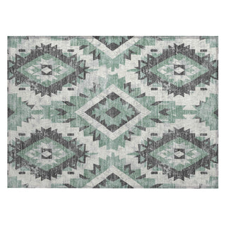 Piper Looms Chantille Aztec ACN1878 Seafoam Machine Washable Area Rug Scatter Main Image