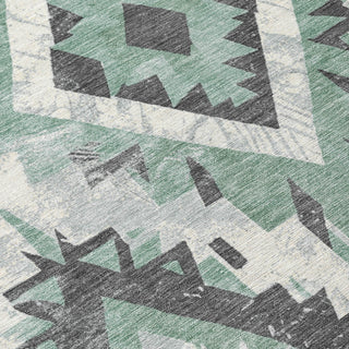 Piper Looms Chantille Aztec ACN1878 Seafoam Machine Washable Area Rug Swatch Image