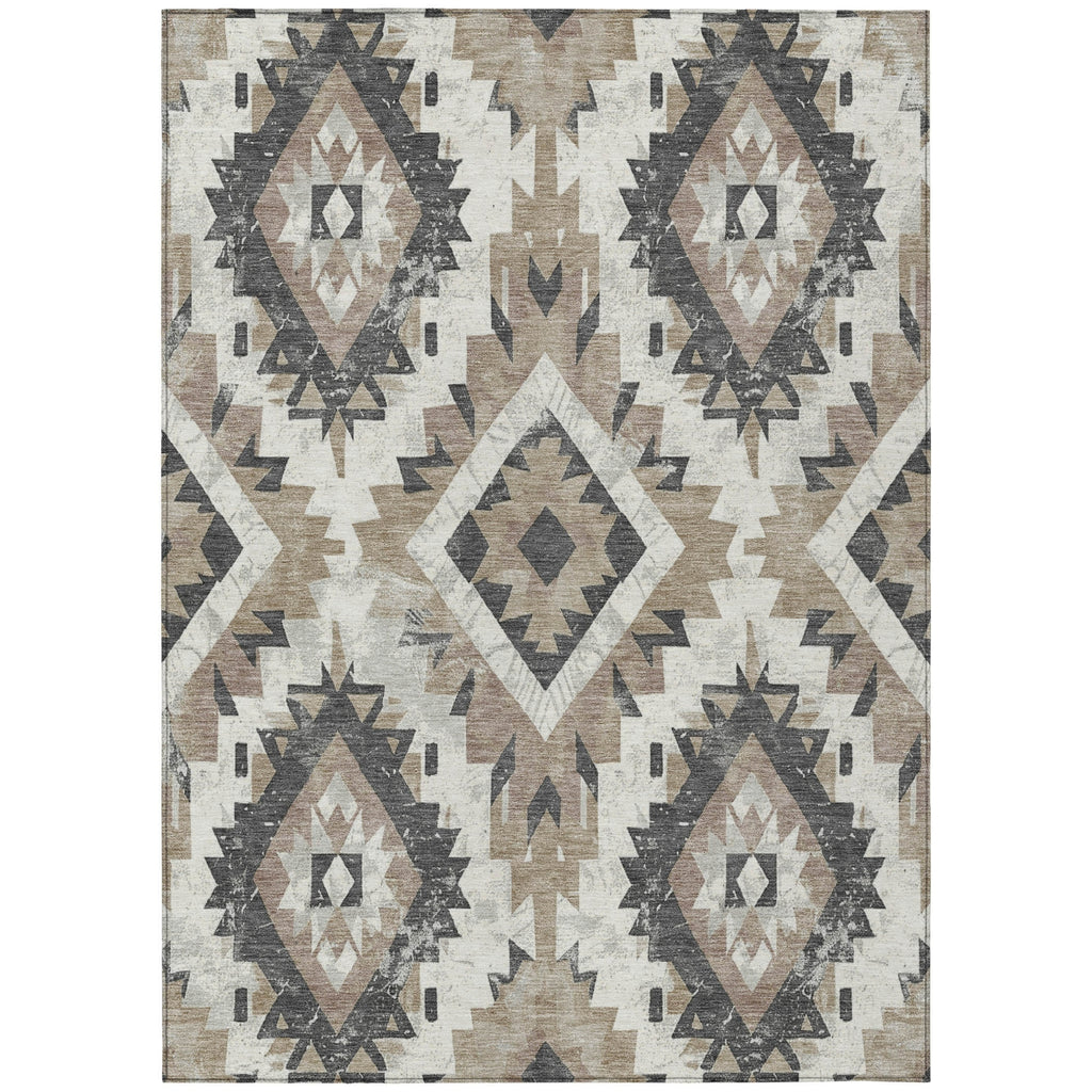Piper Looms Chantille Aztec ACN1878 Taupe Machine Washable Area Rug main image
