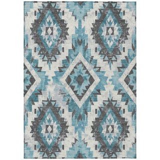 Piper Looms Chantille Aztec ACN1878 Teal Machine Washable Area Rug main image