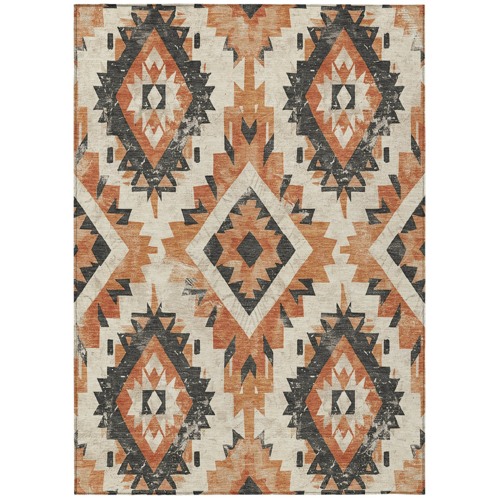 Piper Looms Chantille Aztec ACN1878 Terracotta Machine Washable Area Rug main image