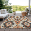 Piper Looms Chantille Aztec ACN1878 Terracotta Machine Washable Area Rug Outdoor Lifestyle Image Feature