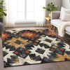 Piper Looms Chantille Aztec ACN1879 Black Machine Washable Area Rug Lifestyle Image Feature