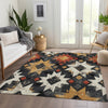 Piper Looms Chantille Aztec ACN1879 Black Machine Washable Area Rug Lifestyle Image Feature