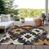 Piper Looms Chantille Aztec ACN1879 Black Machine Washable Area Rug Outdoor Lifestyle Image Feature