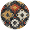 Piper Looms Chantille Aztec ACN1879 Black Machine Washable Area Rug Round Main Image