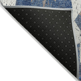 Piper Looms Chantille Aztec ACN1879 Blue Machine Washable Area Rug Backing Image