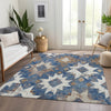 Piper Looms Chantille Aztec ACN1879 Blue Machine Washable Area Rug Lifestyle Image Feature