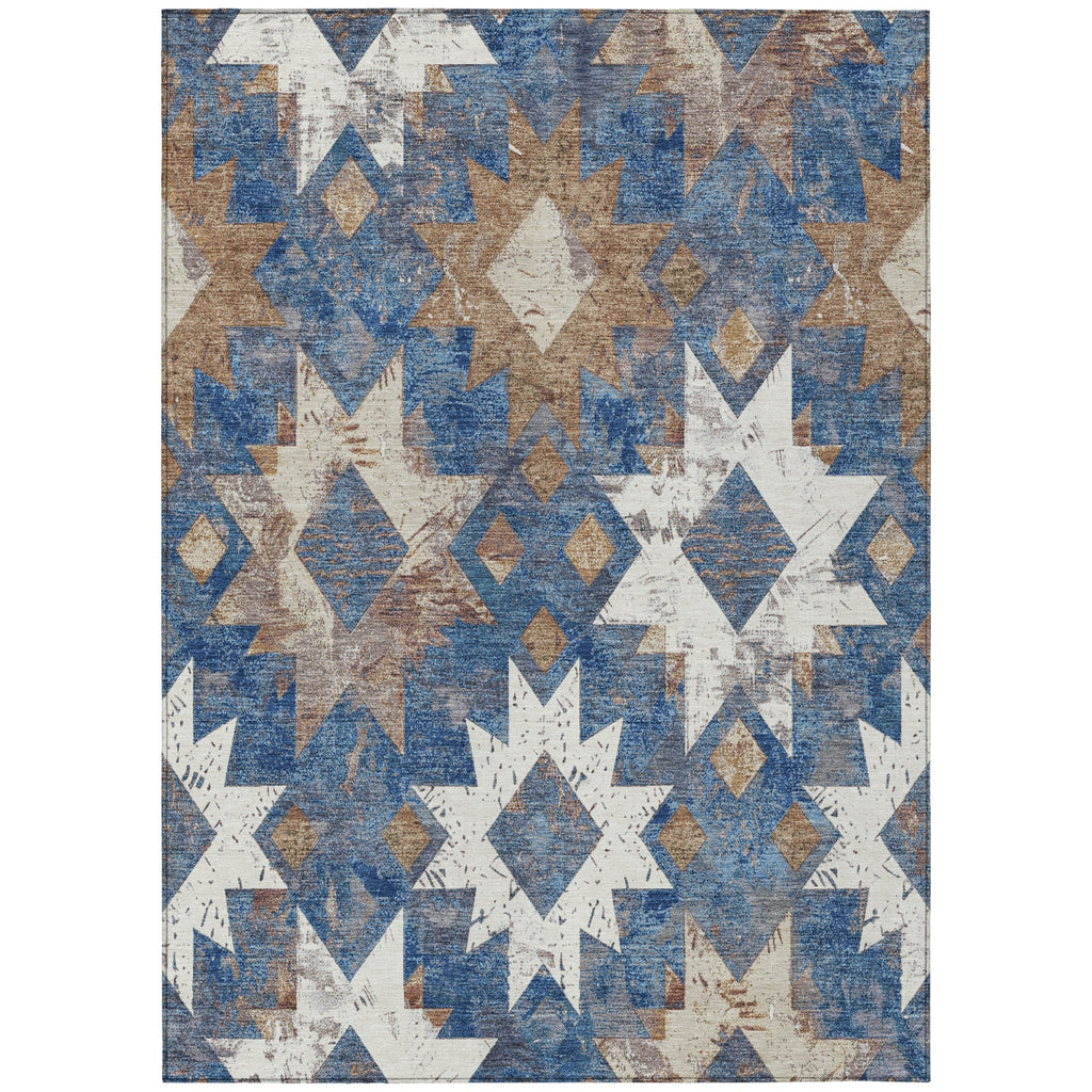 Piper Looms Chantille Aztec ACN1879 Blue Machine Washable Area Rug main image
