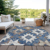 Piper Looms Chantille Aztec ACN1879 Blue Machine Washable Area Rug Outdoor Lifestyle Image Feature
