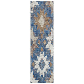 Piper Looms Chantille Aztec ACN1879 Blue Machine Washable Area Rug Runner Main Image