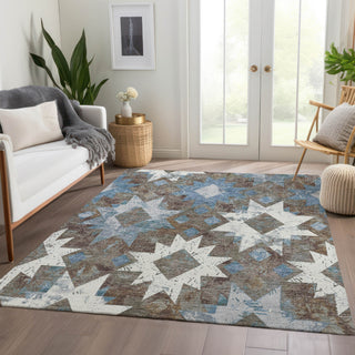 Piper Looms Chantille Aztec ACN1879 Brown Machine Washable Area Rug Lifestyle Image Feature