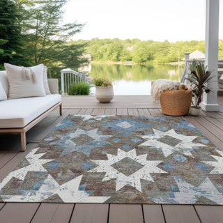 Piper Looms Chantille Aztec ACN1879 Brown Machine Washable Area Rug Outdoor Lifestyle Image Feature