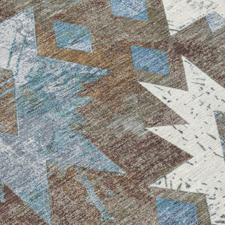 Piper Looms Chantille Aztec ACN1879 Brown Machine Washable Area Rug Swatch Image