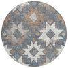 Piper Looms Chantille Aztec ACN1879 Gray Machine Washable Area Rug Round Main Image