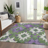 Piper Looms Chantille Aztec ACN1879 Green Machine Washable Area Rug Lifestyle Image Feature