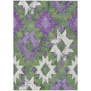 Piper Looms Chantille Aztec ACN1879 Green Machine Washable Area Rug main image