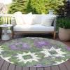 Piper Looms Chantille Aztec ACN1879 Green Machine Washable Area Rug Round Outdoor Lifestyle Image Feature