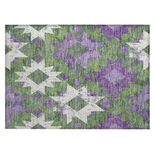 Piper Looms Chantille Aztec ACN1879 Green Machine Washable Area Rug Scatter Main Image