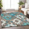Piper Looms Chantille Aztec ACN1879 Teal Machine Washable Area Rug Lifestyle Image Feature