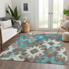 Piper Looms Chantille Aztec ACN1879 Teal Machine Washable Area Rug Lifestyle Image Feature
