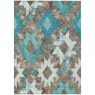 Piper Looms Chantille Aztec ACN1879 Teal Machine Washable Area Rug main image