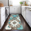 Piper Looms Chantille Aztec ACN1879 Teal Machine Washable Area Rug Runner Lifestyle Image Feature
