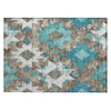 Piper Looms Chantille Aztec ACN1879 Teal Machine Washable Area Rug Scatter Main Image