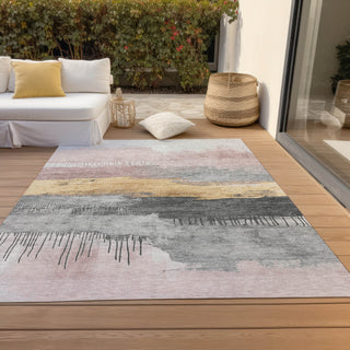 Piper Looms Chantille Modern ACN1880 Blush Machine Washable Area Rug Outdoor Lifestyle Image Feature