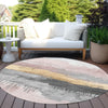 Piper Looms Chantille Modern ACN1880 Blush Machine Washable Area Rug Round Outdoor Lifestyle Image Feature